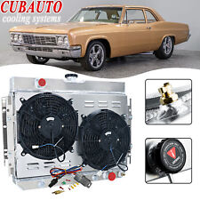 4 ROWS Radiator+Shroud Fan for 63-68 1965 Chevy Bel Air Impala Chevelle Biscayne picture