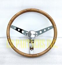 GRANT 201 CLASSIC WALTNUT  & STAINLESS STEEL 15 INCH WOOD STEERING WHEEL picture