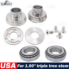 Stainless Fork Neck Cup Kit with Internal Stop for Harley 1