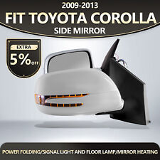 Fit 2009-2013 Toyota Corolla Side Mirrors Folding Pair White LED Heated 9 Pins picture