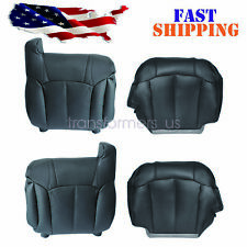 For 1999-02 Chevy Silverado GMC Sierra Replacement Leather Seat Cover Dark Gray picture