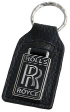 Rolls Royce leather and enamel car key ring / fob picture
