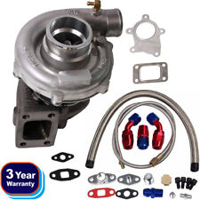 T04E T3/T4 .63 A/R 73 TRIM TURBO CHARGER WITH OIL FEED+DRAIN LINE KIT picture