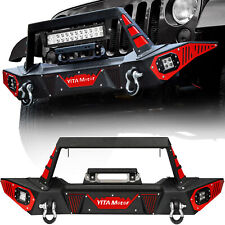 Front Bumper for 2007-2018 Jeep Wrangler JK Unlimited w/ Led Lights & D-Rings picture