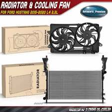 Aluminum Radiator & Dual Cooling Fan w/ Shroud for Ford Mustang 2015-2020 2.3L picture