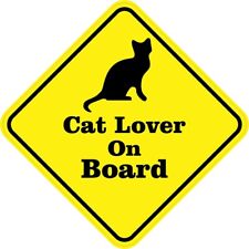 5in x 5in Silhouette Cat Lover On Board Sticker Car Truck Vehicle Bumper Decal picture