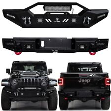 Vijay For 2020-2024 Jeep Gladiator JT Steel Front and Rear Bumper with LED Light picture