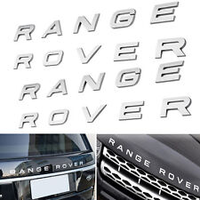2PCS For RANGE ROVER Emblem Letters Front Hood&Rear Tailgate  Matte Silver Badge picture