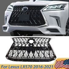 For Lexus LX570 16-21 Front Bumper Grille Grill Assembly Chrome Black Sport Type picture