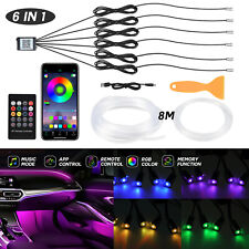 8M RGB LED Car Interior Fiber Optic Neon Light Strip Atmosphere Lighting Kit APP picture