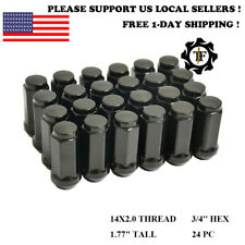 24PC BLACK 14X2 CONICAL SEAT LUG NUT BULGE 1.77'' FIT F150 Navigator Expedition picture