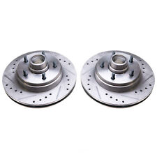 Disc Brake Rotor Set-Front Drilled and Slotted Brake Rotor Pair Power Stop picture