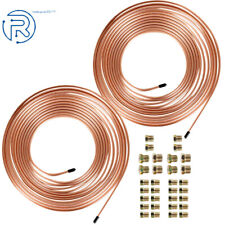 2PC 25 Foot Roll Coil 3/16'' OD Copper Nickel Brake Line Tubing Kit 32 Fittings picture