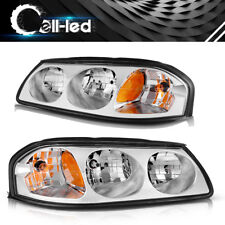 FOR 2000-2005 CHEVY IMPALA PAIR CHROME HOUSING AMBER TURN SIGNAL HEADLIGHT/LAMP picture