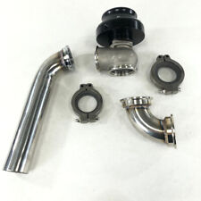 Black Adjustable Universal 38mm V-Band External Turbo Wastegate w/ Elbow Adapter picture