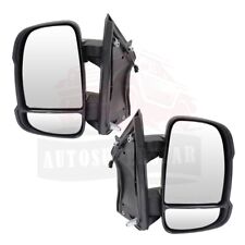 2 X Black Textured Left+Right Side Mirrors Manual For Ram ProMaster 3500 picture