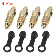 4Pcs M10x1mm Bleeder Screw with Cap Bolt for Motorcycle Metal Bronze Tone picture