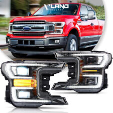VLAND Chrome FULL LED Headlights W/Sequential For 2018-2020 F-150 Front DRL Sets picture