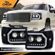 Tube Projector Headlight Fit For 2007-2013 GMC Sierra 1500 2500HD 3500HD LED DRL picture