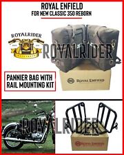 Royal Enfield DARK BROWN PANNIER PAIR & MOUNTING KIT For NEW CLASSIC 350 REBORN picture