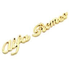 1pc Alfa Romeo Gold Letters Side Fender Trunk Rear Sticker Emblem Badge Logo picture