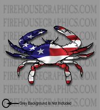 American Flag Blue Crab Decal picture