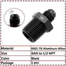 6AN Male Flare to 1/2 NPT Pipe Fitting Straight Adapter Aluminum Anodized Finish picture