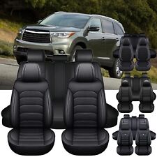 For Toyota Highlander Car 5 Seat Covers Front Rear Full Set PU Leather Protector picture