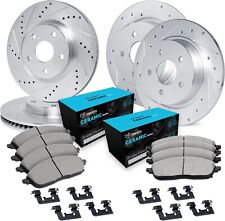 R1 Concepts Ceramic Front/Rear Brake & Rotors Kit-Slotted/Drilled-WGWH2-27056 picture