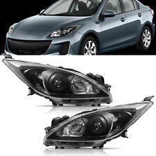 VICTOCAR Halogen Black Headlights Head Lamps Set Fit For 2010-2013 Mazda 3 picture