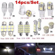 14PCS Car Interior Combo LED Map Dome Door Trunk License Plate Light Bulbs White picture