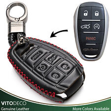 Vitodeco 5-Button Leather Smart Key Fob Case for 2017-2023 Alfa Romeo Giulia picture