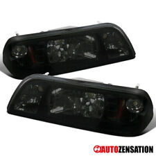 Fit 1987-1993 Ford Mustang GT 1PC Style Smoke Headlights Headlamps Corner Signal picture