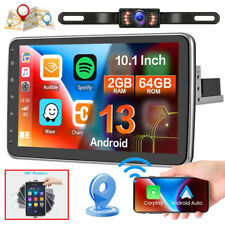 Single 1 Din Rotatable 10.1'' Android 13 Apple CarPlay Car Stereo Radio GPS WiFi picture