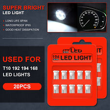 20pcs Pure White T10 W5W 194 168 LED Bulbs Instrument Dash Cluster Panel Lights picture