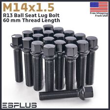 [10PC]M14X1.5 Black Lug Bolt 60mm Shank Fit Audi A1-3 S1-3 With 30-34mm spacers picture