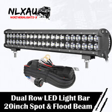20inch 126W Led Light Bar Dual Row Flood Spot OffRoad Truck Driving FOG + Wiring picture