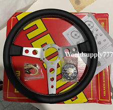 350mm 14' MOMO prototipo Genuine Leather Thickened Spoke Sport Steering Wheel picture