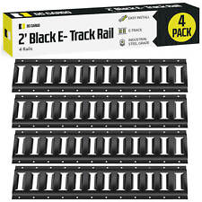 DC Cargo E Track Tie Down Rail 2 ft. Black/Silver Steel  Rail 1,2,4,6,8,10 pack picture