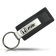 Honda Fit Black Leather Key Chain Keychain, Official Licensed picture