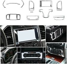 11 pc. Set Molded Chrome Dashboard Trim Cover Bezel For 17-21 Ford F250 F350 picture