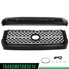 Fit For 2014-2020 Toyota Tundra Black Front Grille & Hood Bulge Molding Set picture