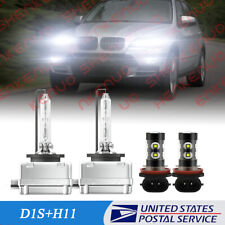 For BMW X5 2007-2015 White Front HID Headlight High-Low + LED Fog Light Bulbs picture