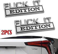2X Silver+black F*CK IT EDITION emblem Badges Sticker Decal for Universal Car picture