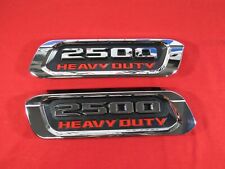 2x OEM HEAVY DUTY Emblem Left Right Side Badge fits RAM 2500 Hood Chrome Red picture