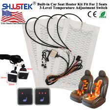 Universal 12V Car Seat Heater Kit 3 Levels Heated Square Switch Fit 2 Seats NEW picture