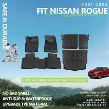 For 2021-2024 Nissan Rogue Floor Mats Cargo Mats Backrest Mat Trunk Liners TPE picture