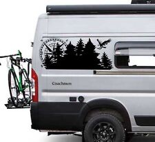 Camper RV Decals, Compass Rose Camping Stickers, Travel Logo Adventure Awaits picture