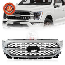 For 2021 2022 2023 Ford F150 Upper Bumper Grill Grille Honeycomb W/ Silver Trim picture