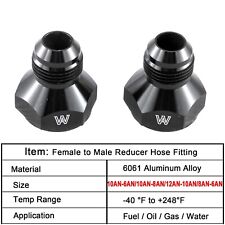 2Pcs Female AN8  AN10 to AN6  AN8 Male Flare Reducer Hose Fitting Adapter Black picture